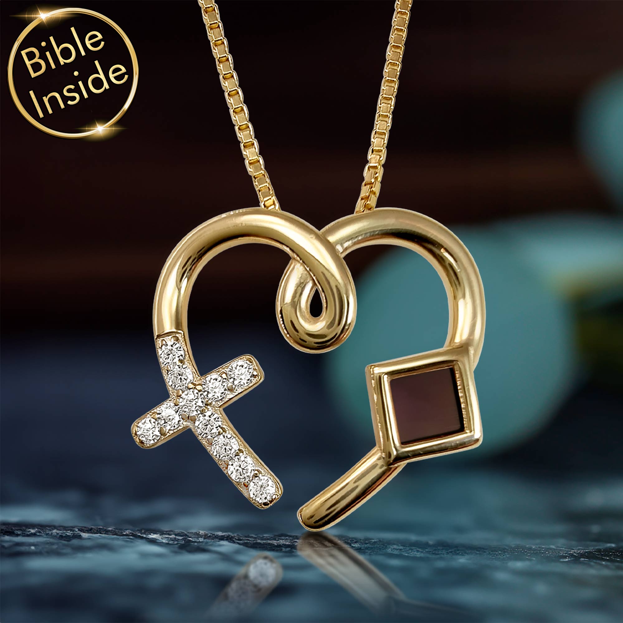 Bible Gifts Heart-Shaped Pendant Necklace With Entire New Testament Inside My Nano Jewelry